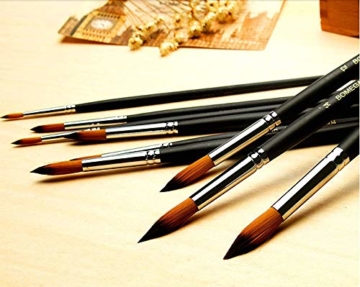 9 Stück Premium Nylon Pinsel für Aquarell, Acryfarben & ölfarben usw. Perfektes Pinsel Set für Anfänger, Kinder, Künstler und Gemälde Liebhaber - 2