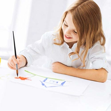 9 Stück Premium Nylon Pinsel für Aquarell, Acryfarben & ölfarben usw. Perfektes Pinsel Set für Anfänger, Kinder, Künstler und Gemälde Liebhaber - 6