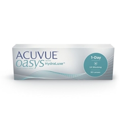 ACUVUE OASYS 1-Day Tageslinsen helfen das Gefühl von müden & trockenen Augen zu reduzieren – Tageskontaktlinsen mit -3 dpt und BC 8.5 – UV Schutz & hoher Tragekomfort – 30 Linsen - 1
