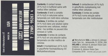ACUVUE Vita Monatskontaktlinsen mit maximalem Tragekomfort – Den ganzen Monat lang – -3 dpt & BC 8.4 – Mit UV Schutz & durchgängig hohem Feuchtigkeitsgehalt – 6 Linsen - 3