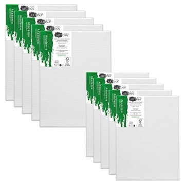 Artina Akademie Keilrahmen FSC®-Zertifiziert 10er Set 5 x 40x50 cm & 5 x 30x40 cm- Aus 100% Baumwolle Leinwand Keilrahmen weiß - 280g/m² - verzugsfrei - 3