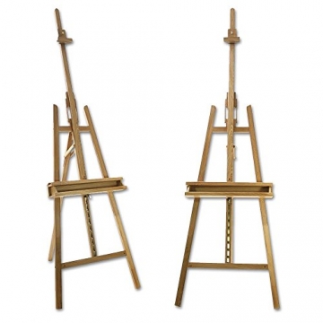 Artina® Akademie-Staffelei Barcelona Buche-Holz Profi Künstler-Bedarf für Keilrahmen Größe bis 120cm mit Doppelauflage - 2