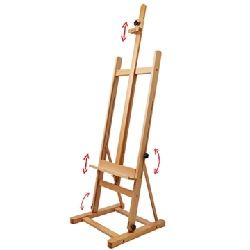 Artina Atelierstaffelei Siena Staffelei Massive Holzstaffelei aus geöltem Buchenholz für Leinwände bis 125 cm - klappbar - 3