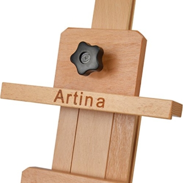 Artina Profi Atelier-Staffelei Bordeaux als Studiostaffelei groß massives Buchen-Holz 2 Leinwände gleichzeitig möglich - 8