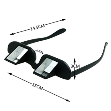 Asnlove Lazy Glasses, Brille Winkelbrille Lazy Readers 90 Grad HD Horizontale Brille Brechung-Brille Prismen-Brille, Schwarz - 2