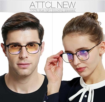 ATTCL Unisex blaulichtfilter brille computerbrille zum Blockieren von UV-Kopfschmerz [Verringerung der Augenbelastung] Gaming Brille,(Herren/Damen) 5054 Black-ALL - 2