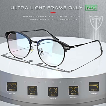 ATTCL Unisex blaulichtfilter brille computerbrille zum Blockieren von UV-Kopfschmerz [Verringerung der Augenbelastung] Gaming Brille,(Herren/Damen) 5054 Black-ALL - 3
