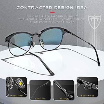 ATTCL Unisex blaulichtfilter brille computerbrille zum Blockieren von UV-Kopfschmerz [Verringerung der Augenbelastung] Gaming Brille,(Herren/Damen) 5054 Black-ALL - 4
