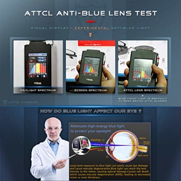 ATTCL Unisex blaulichtfilter brille computerbrille zum Blockieren von UV-Kopfschmerz [Verringerung der Augenbelastung] Gaming Brille,(Herren/Damen) 5054 Black-ALL - 6