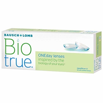 Bausch und Lomb Biotrue ONEday Tageslinsen, sphärische Kontaktlinsen, weich, 30 Stück / BC 8.6 mm / DIA 14.2 / -1.75 Dioptrien - 1