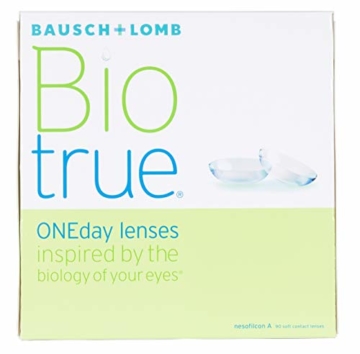 Bausch und Lomb Biotrue ONEday Tageslinsen, sphärische Kontaktlinsen, weich, 90 Stück BC 8.6 mm / DIA 14.2 / -2.5 Dioptrien - 3