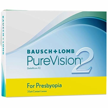 Bausch und Lomb PureVision 2 for Presbyopia Monatslinsen, sehr dünne Gleitsicht-Kontaktlinsen, weich, 3 Stück BC 8.6 mm / DIA 14 / 1.25 Dioptrien / ADD Low - 3