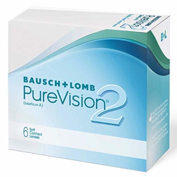 Bausch und Lomb PureVision 2 Monatslinsen, sehr dünne sphärische Kontaktlinsen, weich, 6 Stück BC 8.6 mm / DIA 14 / -1.25 Dioptrien - 1