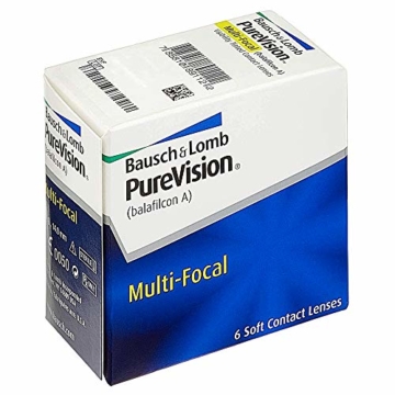 Bausch und Lomb Purevision Multifocal Monatslinsen, Gleitsicht-Kontaktlinsen, weich, 6 Stück BC 8.6 mm / DIA 14 / -5 Dioptrien / ADD High - 2