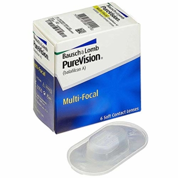 Bausch und Lomb Purevision Multifocal Monatslinsen, Gleitsicht-Kontaktlinsen, weich, 6 Stück BC 8.6 mm / DIA 14 / -5 Dioptrien / ADD High - 3