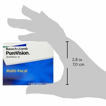 Bausch und Lomb Purevision Multifocal Monatslinsen, Gleitsicht-Kontaktlinsen, weich, 6 Stück BC 8.6 mm / DIA 14 / -5 Dioptrien / ADD High - 8