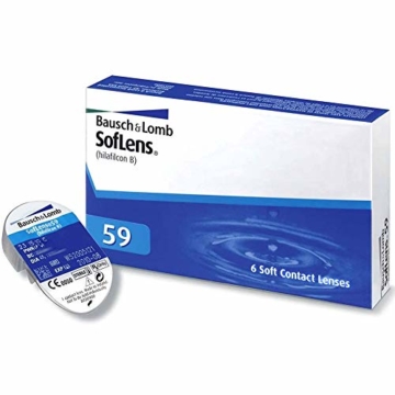 Bausch und Lomb SofLens 59 Monatslinsen, sphärische Kontaktlinsen, weich, 6 Stück BC 8.6 mm / DIA 14.2 / -2.25 Dioptrien - 2