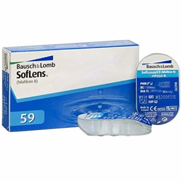 Bausch und Lomb SofLens 59 Monatslinsen, sphärische Kontaktlinsen, weich, 6 Stück BC 8.6 mm / DIA 14.2 / -2.25 Dioptrien - 3