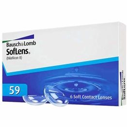 Bausch und Lomb SofLens 59 Monatslinsen, sphärische Kontaktlinsen, weich, 6 Stück BC 8.6 mm / DIA 14.2 / -2.25 Dioptrien - 1