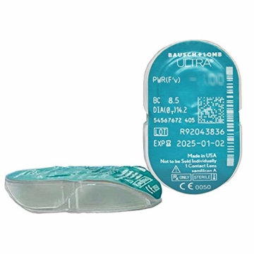 Bausch und Lomb Ultra, sphärische Premium Monatslinsen, Kontaktlinsen weich, 6 Stück BC 8.5 mm / DIA 14.2 / -3 Dioptrien - 5