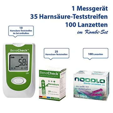 BeneCheck Premium Harnsäure-Messgerät mit 35 Teststreifen ink 100 Stechhilfen im Bundle - 2