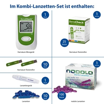 BeneCheck Premium Harnsäure-Messgerät mit 35 Teststreifen ink 100 Stechhilfen im Bundle - 3