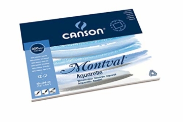 Canson 200006533 AQ Montval fein Aquarelle, 300 g/qm, 12 Blatt pro Block