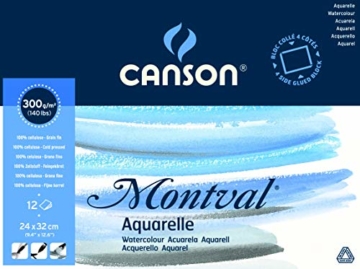 Canson 200006544 Montval Aquarellpapier, 24 x 32 cm, naturweiß - 1