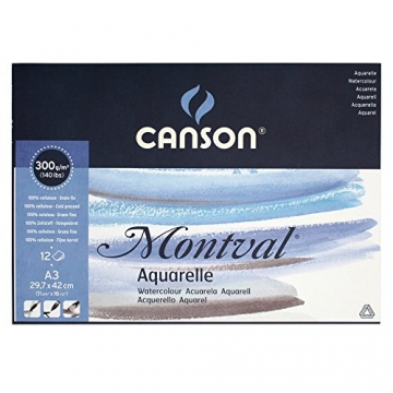 Canson 200807320 Montval Aquarellpapier, A3, naturweiß -