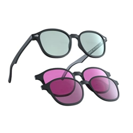 COLORON Farbseh Brille für Farbenblinde - Aquilus BK - 3in1 Brillenset für Grünschwäche (Deutan) - 1