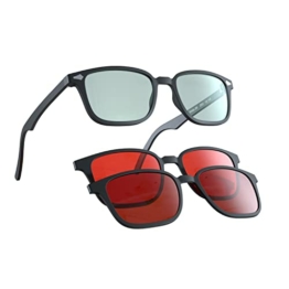 COLORON Farbseh Brille für Farbenblinde - Viridis BK - 3in1 Brillenset für Rotschwäche (Protan) - 1