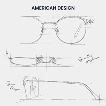 Cyxus Blaulichtfilter Brille Damen mit Katzenauge, Rund Mode Vintage Brille Ohne Stärke, Anti Schädliches Blaulicht UV400 von Handy, Computer,Gold - 6