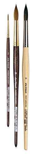 da Vinci Watercolor Series 4235 Natural Hair Paint Brush Set, Kolinsky Red Sable and Squirrel, Multiple Sizes, 3 Brushes (Series 1526Y, 26Y, 5590SF) - 1
