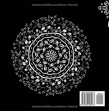 Das schwarze Malbuch - Weiße Mandalas auf schwarzem Hintergrund: Ausmalbuch für Erwachsene - 