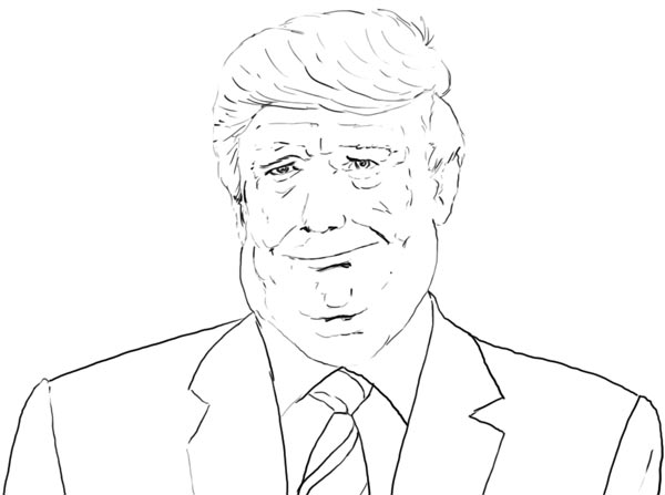 Donald Trump Vorzeichnung