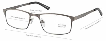 EYECEDAR Amcedar 5 Stuks Lesebrille Herren Rechteck Rahmen Edelstahl Material Metall Federscharniere Enthalten Sonne Lesebrille +1.50 - 4