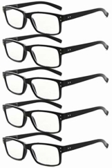 Eyekepper 5er-pack Federscharniere Vintage Herren Lesebrille in Schwarz - 1