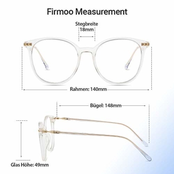 Firmoo Blaulichtfilter Brille für Damen Herren ohne Sehstärke Anti Blaulicht UV Schutzbrille TR Vollrandbrille gegen Augenbelastung Entspiegelte Nerdbrille (Transparent) - 5