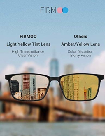 Firmoo Blaulichtfilter Brille für Damen Herren ohne Sehstärke Anti Blaulicht UV Schutzbrille TR Vollrandbrille gegen Augenbelastung Entspiegelte Nerdbrille (Transparent) - 7