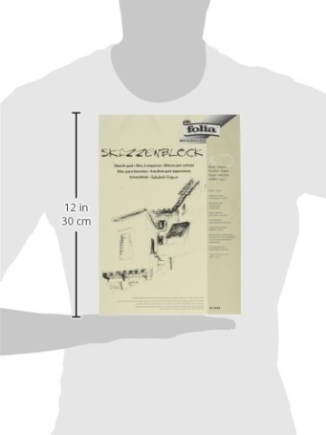 folia 8304 - Skizzenblock, DIN A4, 120 g/qm, weiß, 50 Blatt - hochfeines, weißes Zeichenpapier, chlorfrei - 2