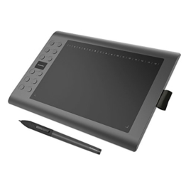 GAOMON M106K - 10 x 6 Zoll Profi Grafiktablett mit 12+16 Programmierender Tasten und Kabellosem Stift - 1