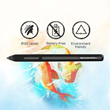 GAOMON S620 6,5 x 4 Zoll (Diagonale: 7,6 Zoll) Grafiktablett (mit 4 Express Tasten) mit batterielosem Stift - 2