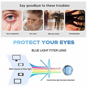 GIFIORE Runde Blaulichtfilter Brille Damen, Klassische Runde Computerbrillen,ohne Sehstärke, Blockieren Blaue Licht von PC, TV und Handy - 2