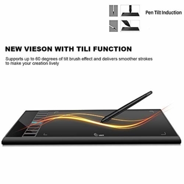 Grafiktablett Ugee M708 Android V2 Batterieloser 8192 Stylus mit Neigungsfunktion 8 Express-Tasten Grafiktablett Unterstützt Mac/Windows - 3