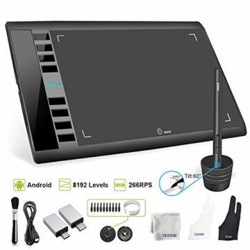 Grafiktablett Ugee M708 Android V2 Batterieloser 8192 Stylus mit Neigungsfunktion 8 Express-Tasten Grafiktablett Unterstützt Mac/Windows - 1