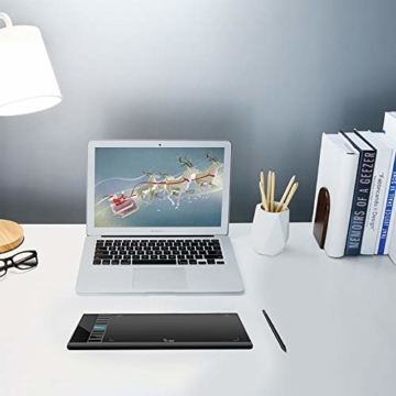 Grafiktablett Ugee M708 Android V2 Batterieloser 8192 Stylus mit Neigungsfunktion 8 Express-Tasten Grafiktablett Unterstützt Mac/Windows - 7