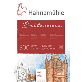 Hahnemühle 10628983 Aquarell-,Calligraphie-,Urkunden- und Postkartenblöcke Aquarellblock 300 g 12 Blatt - 1