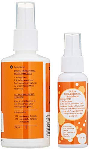 HAPPY CLEAN 1-Jahres Paket | Brillenreiniger | Spezialreiniger für Kunststoffgläser, entspiegelte Gläser und Oberflächen | Streifenfreie Sauberkeit | Silikon- und Alkoholfrei | 100 Prozent Biobasis - 2