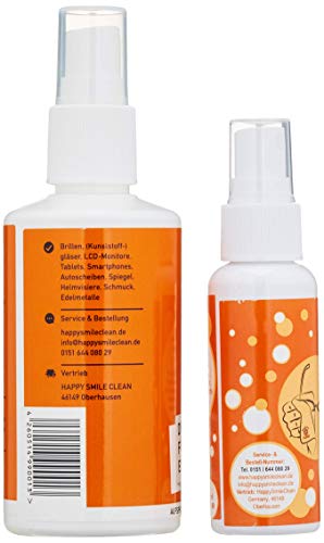 HAPPY CLEAN 1-Jahres Paket | Brillenreiniger | Spezialreiniger für Kunststoffgläser, entspiegelte Gläser und Oberflächen | Streifenfreie Sauberkeit | Silikon- und Alkoholfrei | 100 Prozent Biobasis - 4