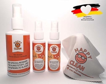 HAPPY CLEAN 1-Jahres Paket | Brillenreiniger | Spezialreiniger für Kunststoffgläser, entspiegelte Gläser und Oberflächen | Streifenfreie Sauberkeit | Silikon- und Alkoholfrei | 100 Prozent Biobasis - 7